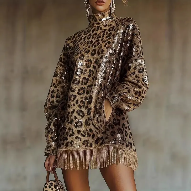 sequin leopard dress - TikTok Shop