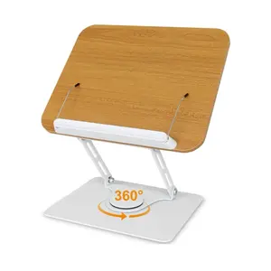 Book Stand for Reading Cookbook Stand Book Holder with 360° Rotating Base Page Clips Book Display Textbook Stand for Recipe Book Cookbook Sheet Music Laptop Drawing Tablet