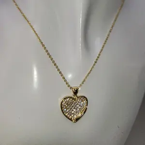 148 - Diamonds Heart set 14KGoldplated