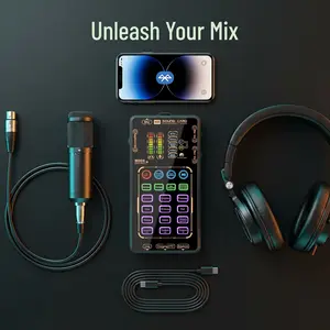X55 Pro Live Sound Card Voice Changer Mini Portable Audio Mixer for Streamers