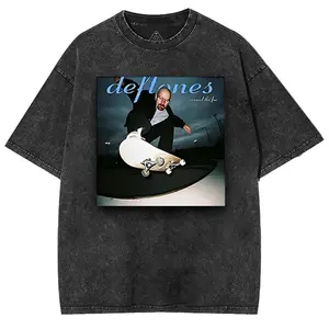 Breaking Bad Walter White Skateboarding TShirt, Deftones Around The Fur Album Funny Meme Graphic Tee Cotton Washed Tee, 90s Grunge Gothic Emo Y2K