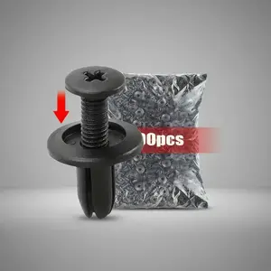 8mm Plastic Rivet Fastener, 100pcs/set Car Bumper Splash Guard Rivet Clip, Car Fastener for Toyota, Kia, Nissan, Yamaha, Car Accessories