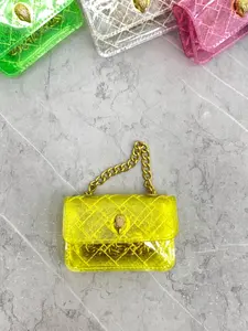 Trendy Crossbody Shoulder Bag, Stylish Versatile Bag, Transparent PVC Material, Rhombus Stitch Design, Magnetic Closure, Ideal for Parties and Casual Outing