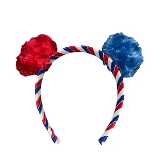 NEW!!! STAR SPANGLED POMPOM HEADBAND 1-inch wide band