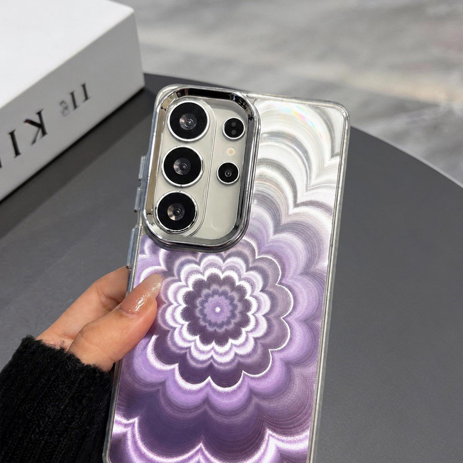 Glitter Shiny 3D Blooming Flower Phone Case for SamSung Galaxy S26 Ultra/S26+/S25 S24FE ,Soft Silicone Slim Clear Shockproof Protective Cover Phone Case for Women Girls