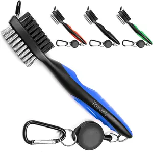 Yoport® Golf Club Brush and Club Groove Cleaner 2 Ft Retractable Zip-Line Aluminum Carabiner, Lightweight and Stylish, Ergonomic Design, Easily Attaches to Golf Bag Yupro