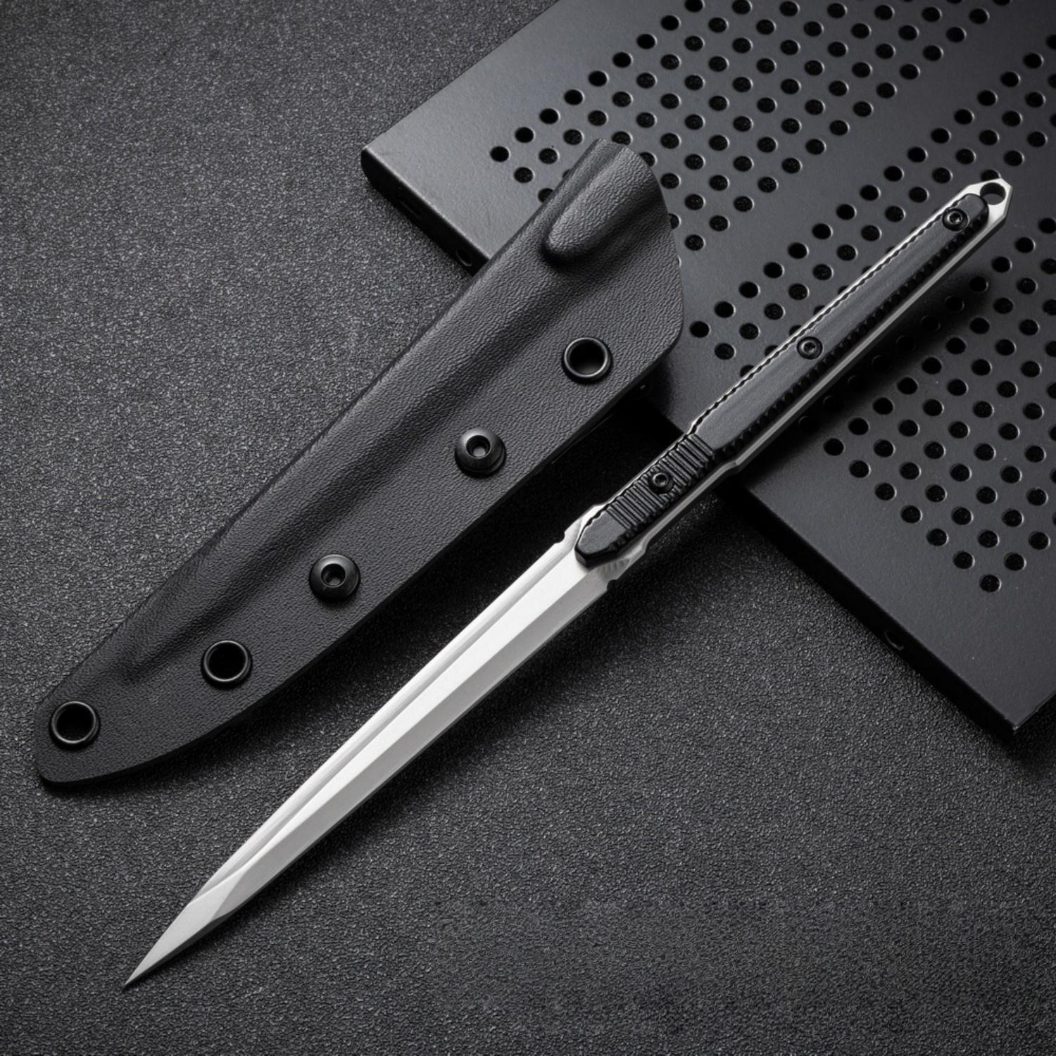 GZGY  Ice Pick Knife with K-Sheath  Kitchen & Ice Breaking Tool, Multi-Purpose Outdoor Knife, Stainless Steel Blade with Safe Sheath, Perfect for Camping, Fishing, Hiking, Kitchen & Gift for Men