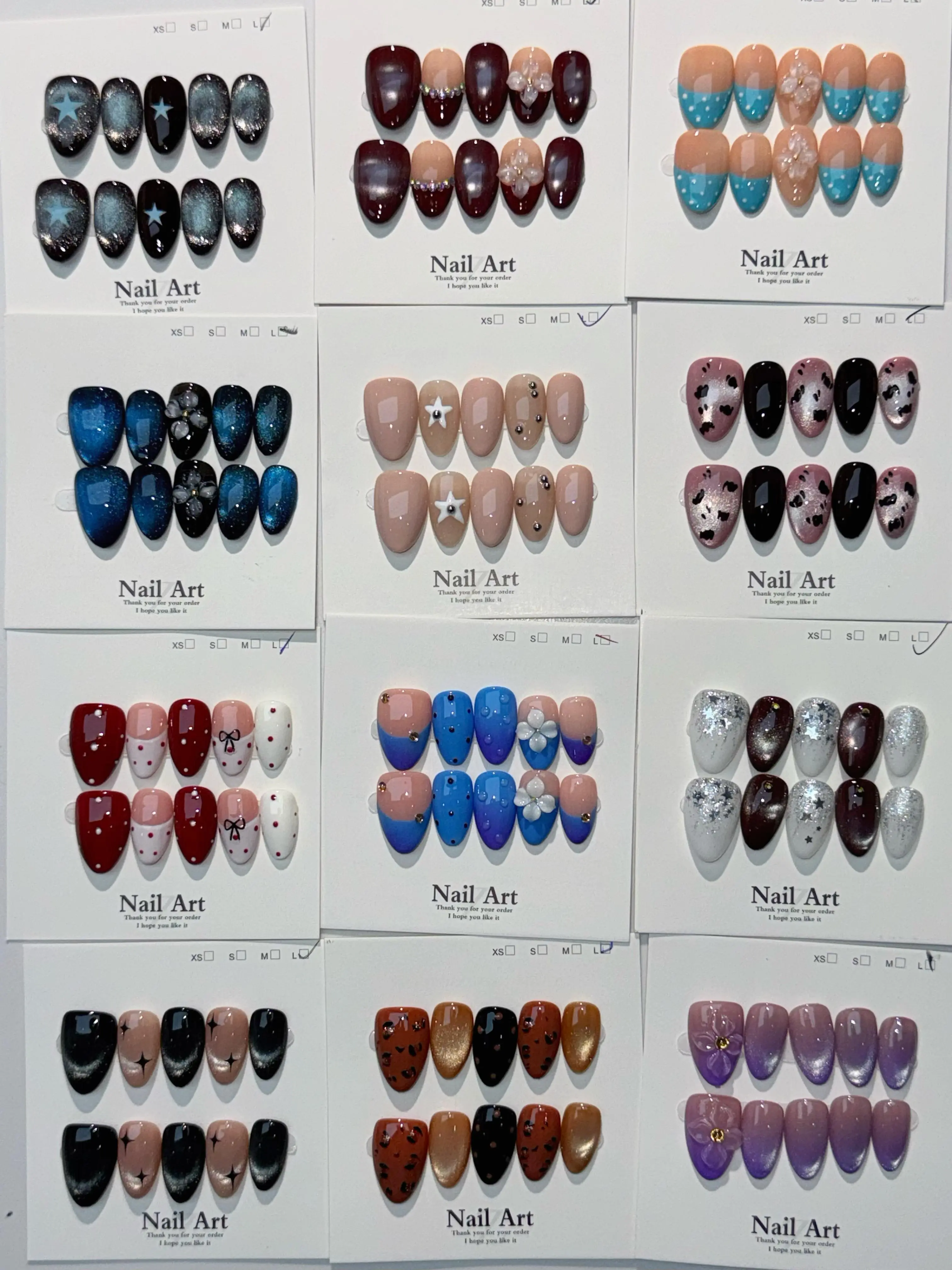 Tessa(30679)gc.$30 get 21pcs select nail shape and length(random style)