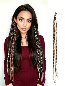 Bb Clip Dirty Braids Hair Extension, Long Fine Braided Highlights, Natural Look Lightweight Wear, Party Festival Street Style Wig Accessory