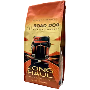 Road Dog  Company, Long Haul Medium , Ground 12 oz Bag Roast Coffee