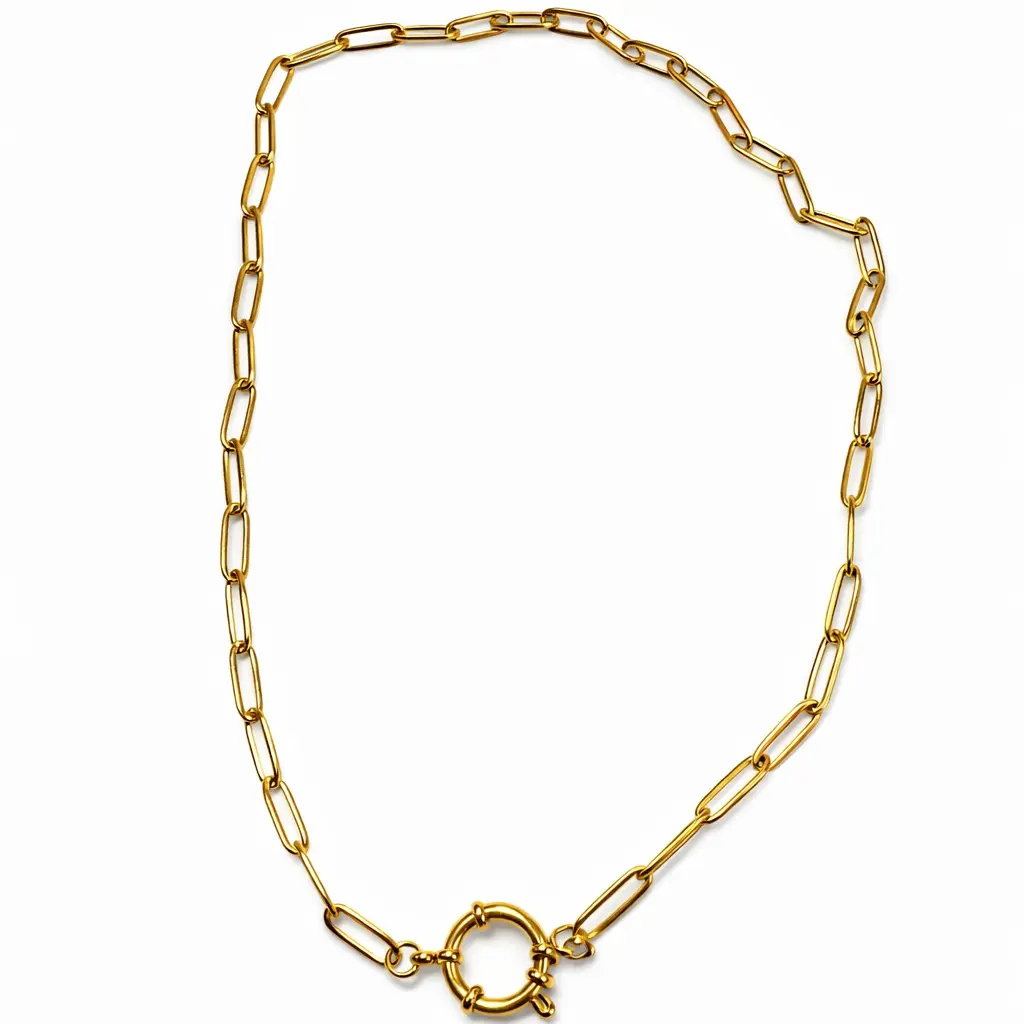 D´Sire Aster Paperclip Necklace – Stainless Steel + 18K Gold PVD (Women) | 40 cm