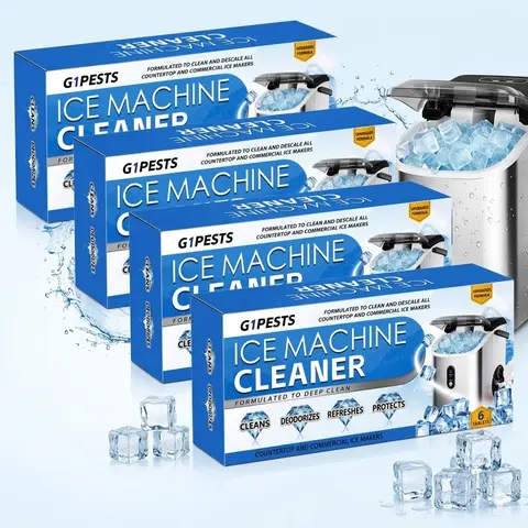 New packaged 6-piece ice maker cleaner and descaler, upgraded formula, suitable for household ice makers, removes scale and stains Ice Machine Maintenance mopping products