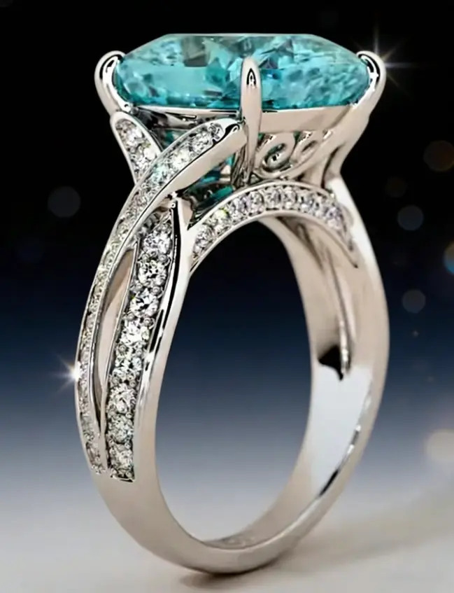 1PC Fashionable Square Gem Ring for Women, Elegant Crystal Statement Ring, Geometric Jewelry for Daily Wear, Party, Wedding, Anniversary Gift