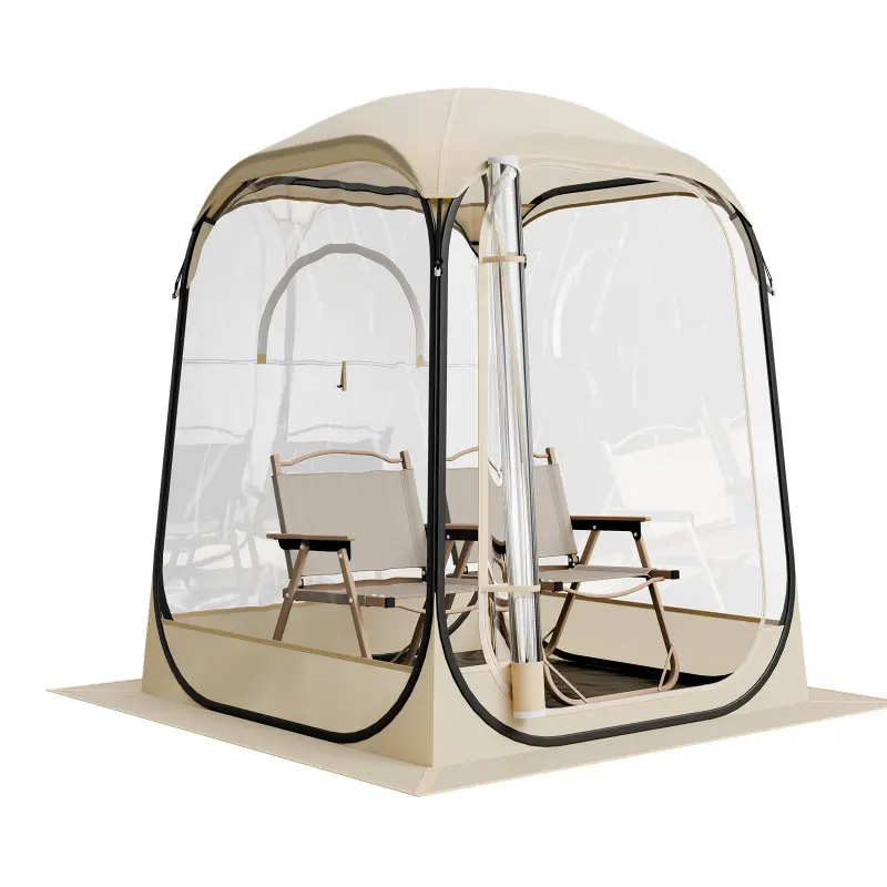 VEVOR Sports Tent, Pop up, 50x50 in Clear Bubble Tent for 1 Person, Waterproof Outdoor Pod with Floor Mat & Top Cover, Tpu+Fabric