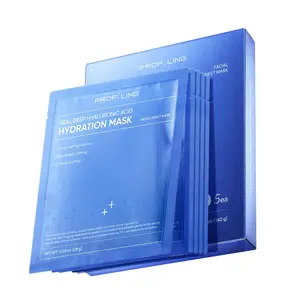 REAL DEEP Hyaluronic Acid Hydration Face Mask - 24H Moisturizing for Dry & Sensitive Skin, with Niacinamide & Panthenol, Soothing Camellia Sheet Mask for Plumping, Firming & Brightening, 5 Count