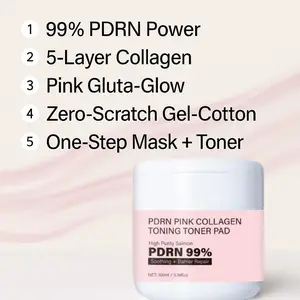 Salmon DNA PDRN Pink Collagen Jelly Pad | PDRN Pink Collagen Toner Pad | Korean Gel Toner Pads with Niacinamide, Madecassoside, Retinol, High Purity Salmon | Soothing, Gentle, Radiance & Uneven Skin Tone | Korean Skin Care | 3.38 fl.oz