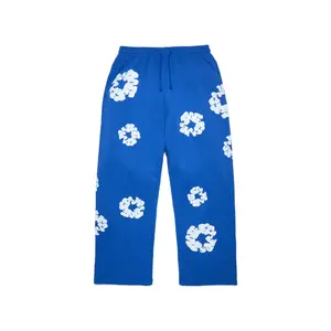 Denim Tears Cotton Wreath Blue Baggy Sweatpants - Size M