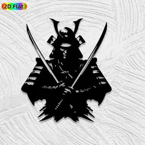 1pc Samurai Metal Wall Art,Dynamic Samurai Statue Mural, Ideal Gift for New Year, Christmas, Japanese Culture Enthusiasts, Rust-Resistant Metal Wall Decor Wall Sculptures, Perfect for Living Room Wall & Garden Fence, Unique Home & Outdoor Decor