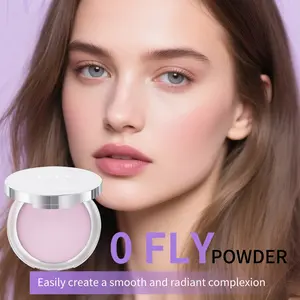 Lavender matte setting powder, oil-control, long-lasting and waterproof. Press-on powder compact, natural makeup effect, high coverage, and firm contouring, Fixing Powder