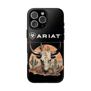 Ariat Western Cowboy Bone Phone Case, Rustic Desert Style, compatible with iPhone 17/16/15/14/13/12/11 Pro Max/Plus and Samsung Galaxy S23FE/22/23/24/25. A sturdy and durable outdoor gift, suitable for both men and women.
