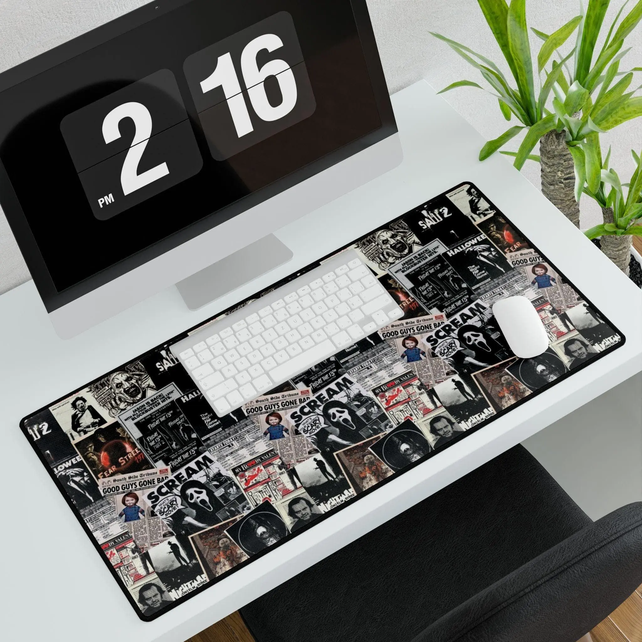 Horror Movie Enjoyer Desk Mat Halloween Scary Scream Terrifier Desk Mat ...