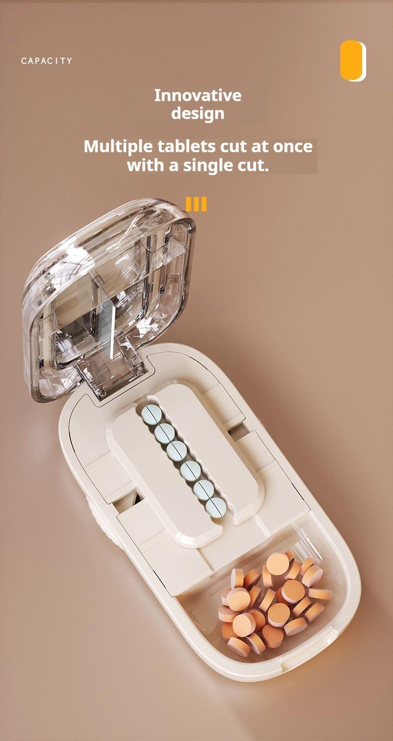 Adjustable Pill Cutter and Splitter for Multiple Pills with Precision Alignment for Small Tablets Compact Travel Friendly Design in Black Mini Wooden Book Storage Display Box Adjustable Pill Cutter with Blade Guard Adjustable Pill Cutter with Safe Blade