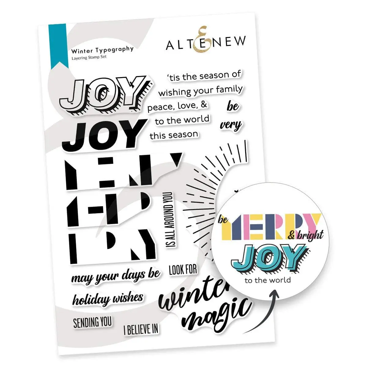 Winter Typography Stamp Set