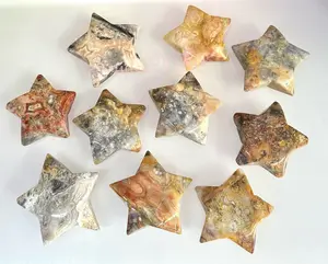 Wholesale Lot 10 PCs Natural Crazy Lace Agate Crystal Stars Healing Energy