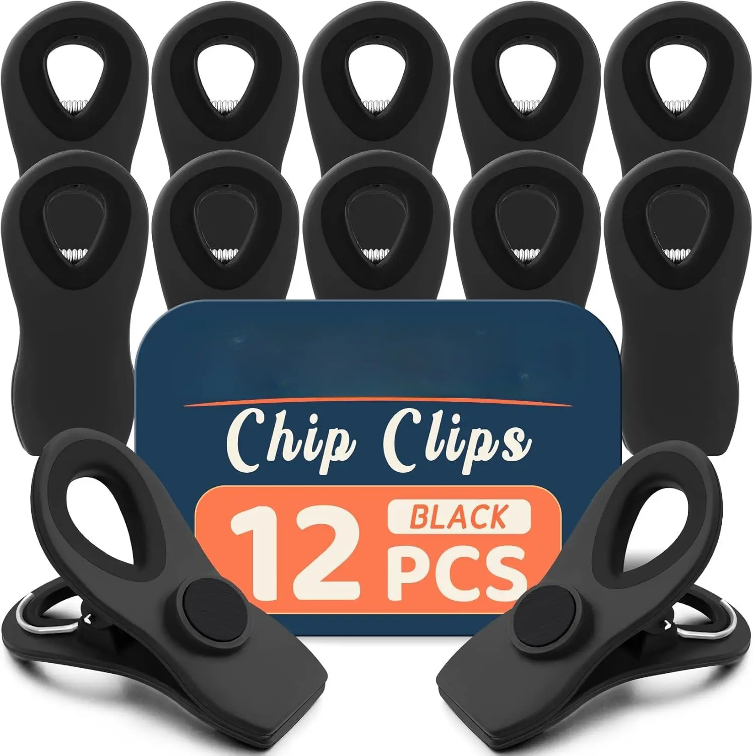 12 Pack  Chip Clips, Bread Clips  Bag Clips for  Packages, Kitchen Clips with  for Fridge, Plastic Assorted Colors Bag Clips for  Storage, Snack Bag and Chips Bag