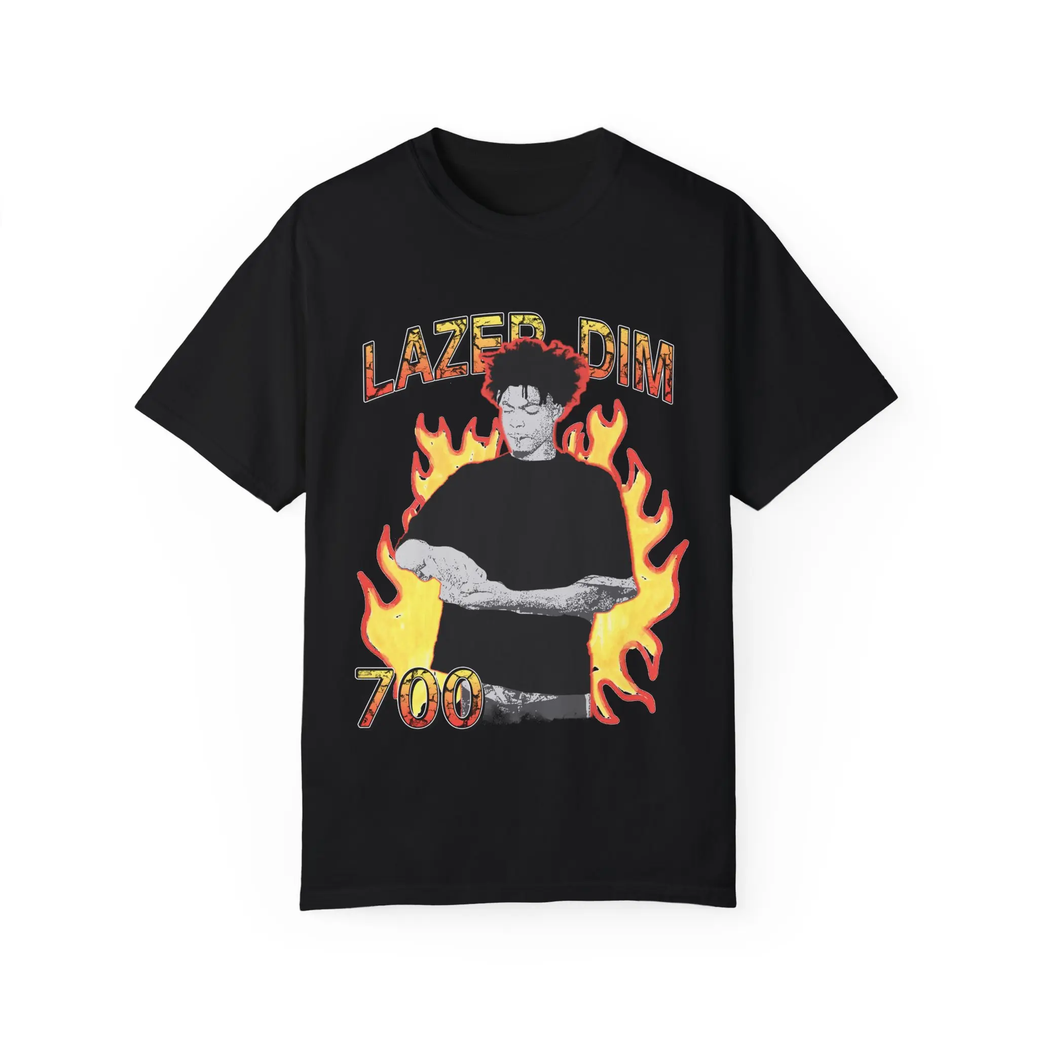 Lazer Dim 700, Underground Rap, Trap T-shirt - Unisex Garment Tee for Music Lovers, Concert Goers, Street Style, Hip Hop Fans - Ideal Casual Cotton Fabric Menswear Streetwear Top Festival Relaxed Fit Soft Underwear Tshirt Tropical Crewneck Round Neck