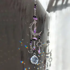 Bohemian Style Natural Crystal Hanging Decor, Wall Hanging Ornament, Wall Ornaments, Room Decoration, Car Ornament, Indoor Outdoor Use, Girl Bedroom Decor, Ideal Gift