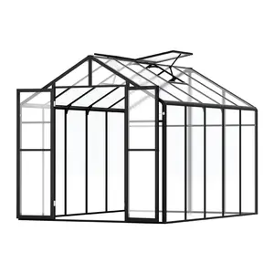VEVOR Polycarbonate Greenhouse, TikTokShopBlackFriday, 8 x 10 Ft, Outdoor Greenhouse with 2 Vent Windows, Pavilion Styled Greenhouse with Hinged Door, Aluminum Large Walk-in Greenhouse Kit for Outside Garden Backyard