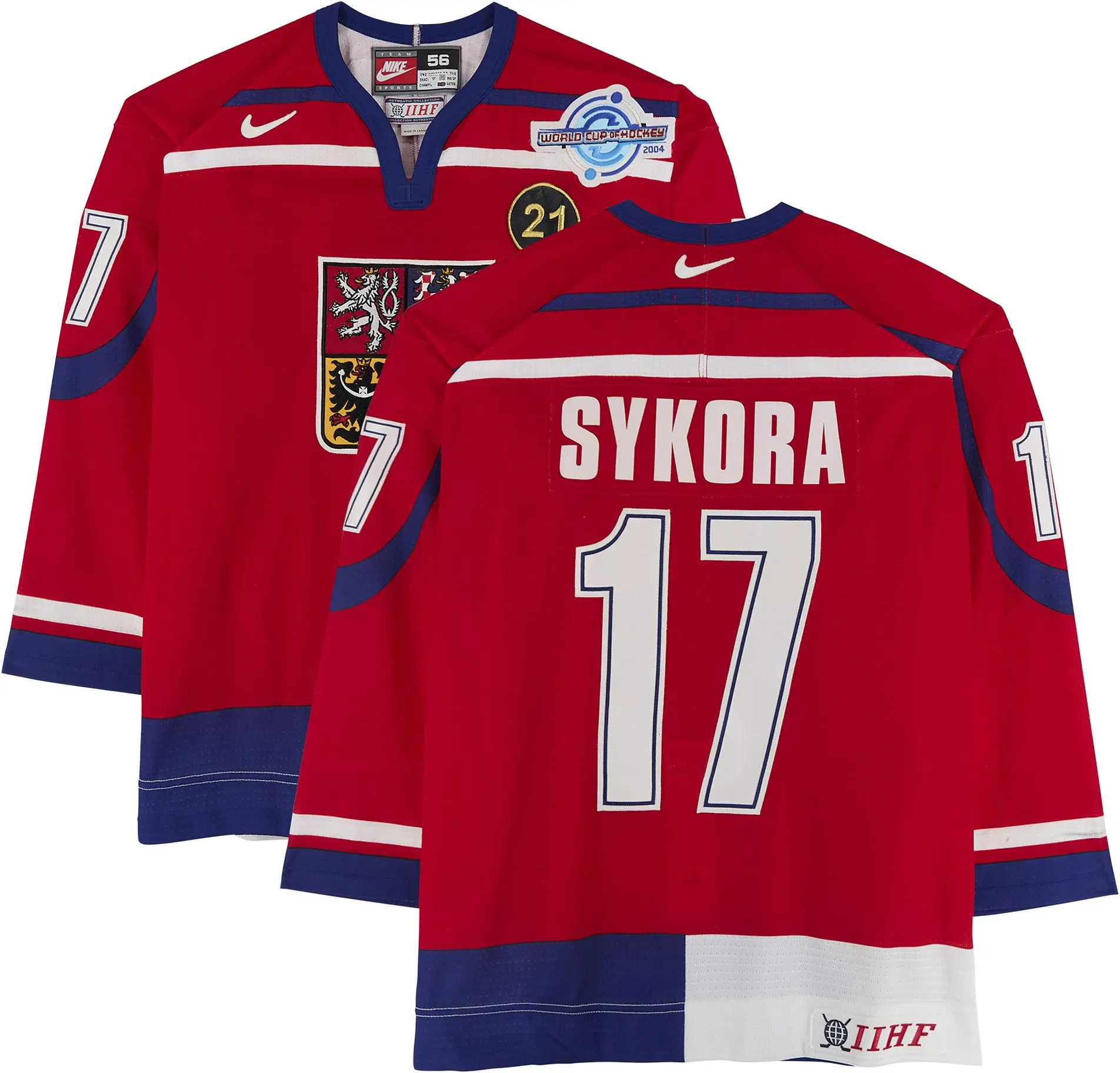 Petr Sykora Team Czech Republic Game-Used #17 Red Jersey vs. Team Germany on September 3, 2004 - Fanatics Authentic Certified