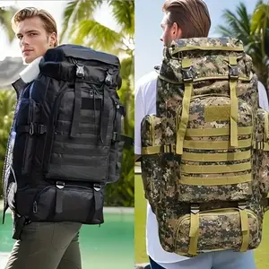 [WaterproofTacticalBackpack]80LWaterproofTacticalBackpack-DurableOxfordFabric,LargeCapacity-IdealForHiking,Camping&Hunting(Sheets)
