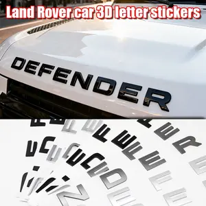 Land Rover Defender Letter Emblem Sticker, Car Decals, Rust-Resistant Hood Decal Replacement, Precise Fit for Defender 90/110/130, Car Exterior Decoration