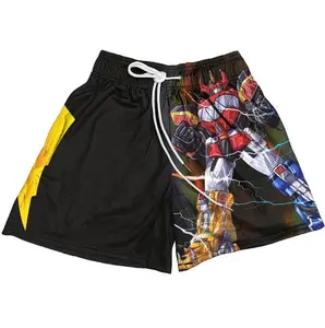 Mighty Morphin Power Rangers Megazord Shorts Men's Basketball Shorts Workout Sport Knee Pants With Four Pockets Athletic Sweat Walking Summer Shorts