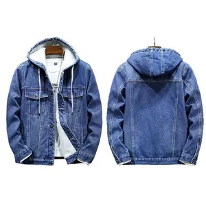 Mens Fleece Lined Denim Hoodie Jacket - Winter Warm Cowboy Jean Jacket, Casual Button Down Style, Thicken Trucker Coats - Sweatshirts, Menswear