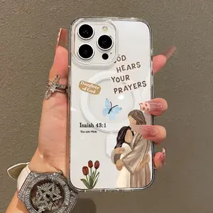 Soft Girl Magnetic Case for iPhone11/12/13/14/15/16/17/promax, God Hears Prayers Lightweight, Drop-Proof, MagSafe Compatible | Perfect for Teen Girls