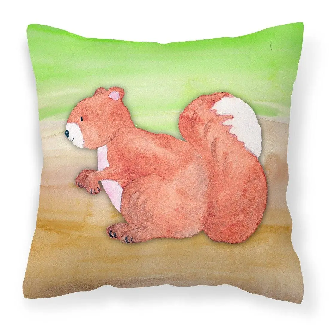 Squirrel Watercolor Fabric Decorative Pillow BB7431PW1818