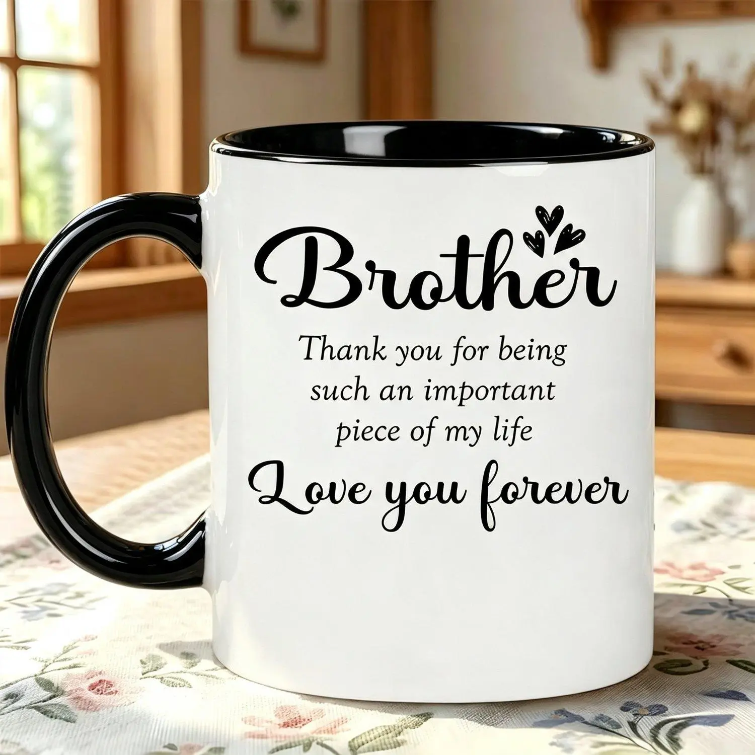 Brother Mug Sibling Quote Ceramic Cup Suitable for Hot/Cold Drinks Suitable for Hot/Cold Beverages Gift for Brother, Christmas Birthdays for or Office Use