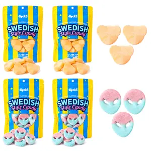 Swedish Style Gummy Candy 4 Pack 8oz Soft Chewy Bubblegum Mango Passion Fruit Candy Snack