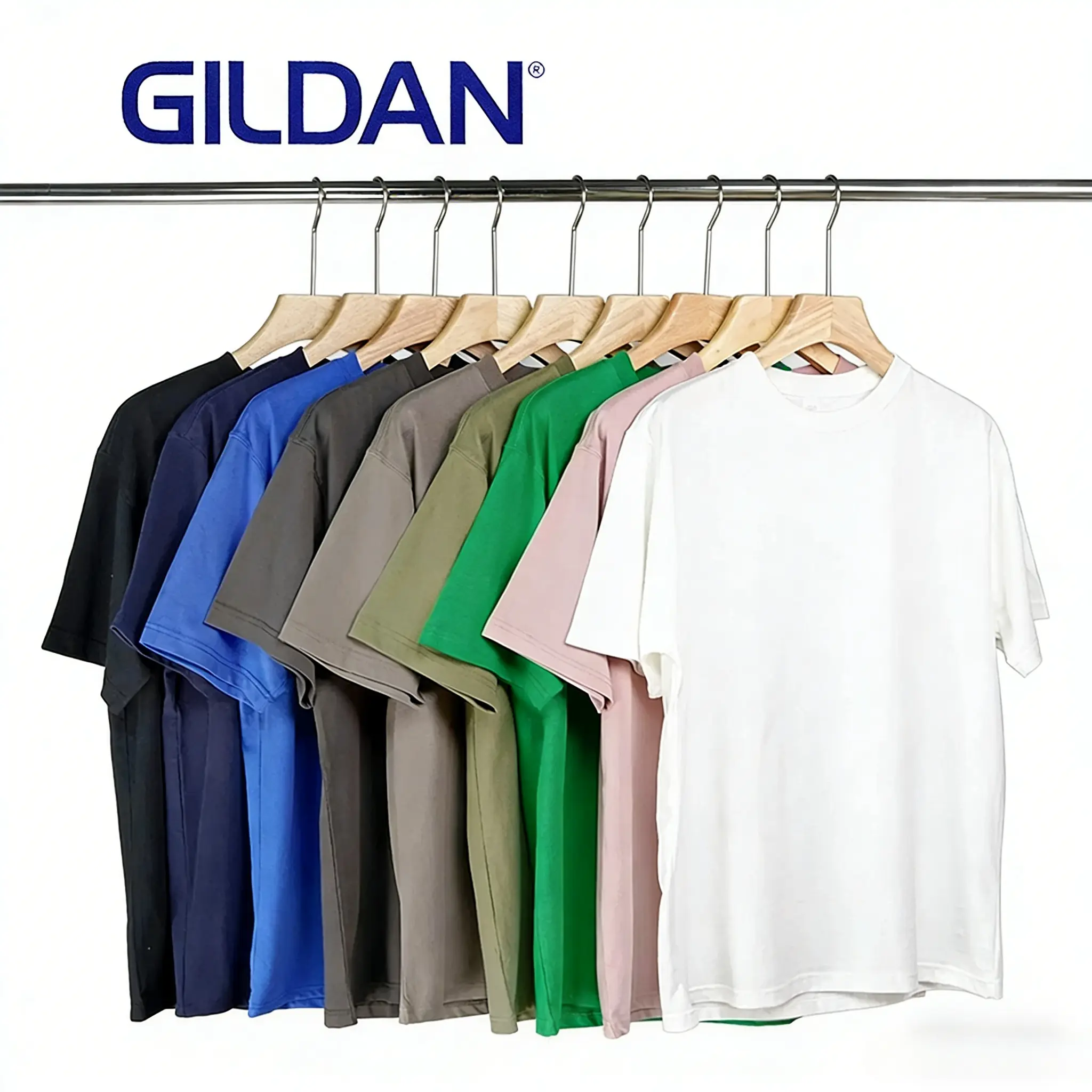 Gildan Men's Soft Heavyweight Cotton T-Shirt, Casual Plain Short-Sleeve Round Neck, Loose Fit for Big & Tall, Casual T-Shirts, Heavyweight Cotton Men's Short-Sleeve T-Shirts