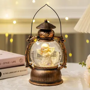 Christmas Lanterns, Glowing Snowball Ornaments, Rotating Shiny Christmas Decorations, Festive Holiday Party Gifts & Tabletop Oil Lamp, Lighted Lantern, Glowing Led Lights