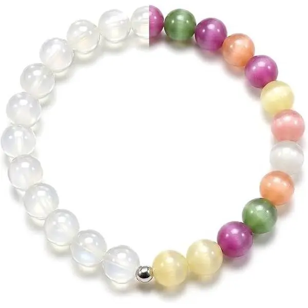 B Dopamine Bracelets Mood Bracelets UV Reactive Color Changing Beaded Bracelet Set Rainbow Summer Accessories for Women