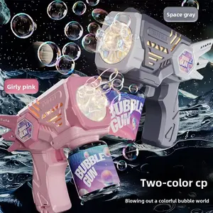 Angel Bubble Gun Automatic Bubble Machine, 360 Degree Rotating Leak-Proof, Kids Outdoor Toy Bubble Gun, 10 Holes Continuous Bubbles