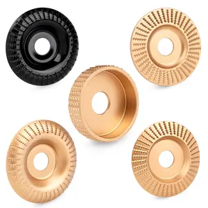 5PCS Wood Carving Disc, 4IN and 4 1/2IN Angle Grinder Attachments Stump Grinder Wheel, Angle Grinder Wood Carving Shaping Disc Tools Set, Upgraded Wood Grinding Wheel Discs