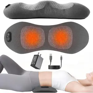 3 in 1 Plug-in Lower Back Massager for Pain Relief Deep Tissue, Triple Fusion Back Massager with Heat Vibration & Traction, Electric Lumbar Support Pillow for Bed Chair Office