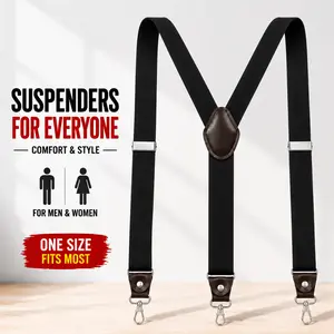 Adjustable Suspenders for Men & Women, Heavy Duty Elastic Y-Back Suspenders for Work, Daily Wear, Jeans and Trousers