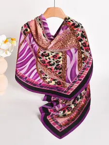 Sexy Leopard Print Scarf, Crinkled Texture, High-End Commute & Vacation Wrap, Lazy Relaxing Feel, Perfect for Dates