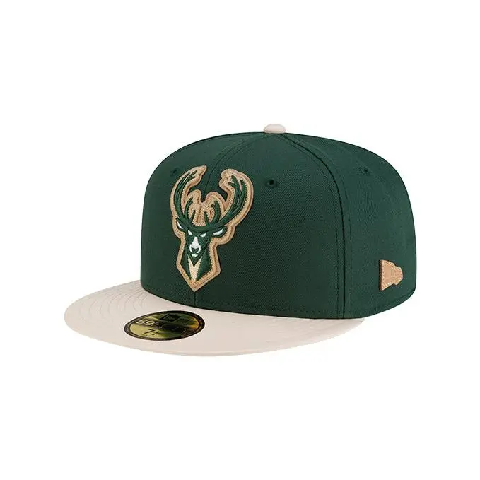New Era 59Fifty Milwaukee Bucks Leather Fitted Hat